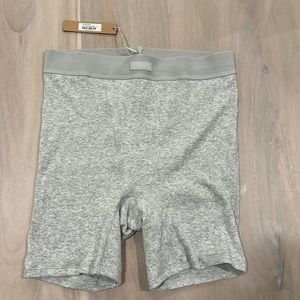 SKIMS Cotton Rib Boxer (light heather grey) - NWT